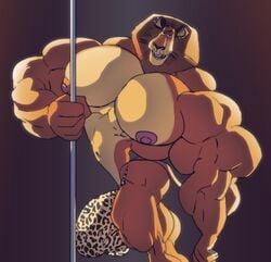 alakay_alex anthro areola areolae ass biceps big_bulge big_muscles big_penis bulge cat clothing felid flaccid huge_muscles huge_pecs hyper large_muscles large_penis lion looking_at_viewer madagascar_(series) male male_only mammal mane muscles muscular muscular_anthro muscular_arms muscular_legs muscular_male muscular_thighs nipples pantherine pecs penis penis_outline pole remert smile solo speedo standing stripper_pole tail underwear