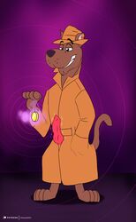 1boy 2018 animal_genitalia animal_penis anthro barefoot brown_body brown_fur canid canine canine_genitalia canine_penis canis clothing coat coin color commission digital_media_(artwork) domestic_dog erection exhibitionism feet fur furry genitals gold_(metal) gold_coin great_dane hand_in_pocket hanna-barbera hat headgear headwear hi_res hypnosis hypnotizing_viewer knot male male_only mammal mastiff mind_control molosser penis pockets possessed possession public public_exposure scooby-doo scooby-doo_(character) shadow2007x simple_background smug smug_grin solo topwear trenchcoat uncensored