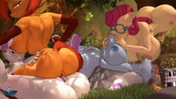 2019 3d animated anthro anthrofied areola ass big_breasts big_butt breasts equine female friendship_is_magic furry hooves-art horn horse lactation mammal mature_female milf my_little_pony pony posey_shy_(mlp) source_filmmaker stellar_flare_(mlp) twilight_velvet_(mlp) unicorn windy_whistles_(mlp) yuri