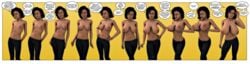 1girls 3d belly belly_button breast_expansion busty female flat_chest growthcomics huge_breasts large_breasts medium_breasts nipples sequence small_breasts speech_bubble topless voluptuous