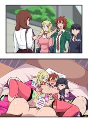 1futa 2koma 3girls aizawa_tomo alternate_version_available areolae big_breasts big_penis black_hair blonde_hair bottomless breasts carol_olston censored cheating clitoris clothed clothing colored colored_nails condom condom_accessories condom_on_penis cucked_by_futa cuckold dialogue erection faceless faceless_character faceless_futa female filled_condom filled_condoms futa_on_female futadom futanari green_eyes hands_on_legs harem heart-shaped_pupils human instant_loss instant_loss_2koma intersex licking_nipples light-skinned_female light-skinned_futa light_skin lingerie long_hair middle_finger misuzu_gundou mostly_nude netorare nipples ntr penis pubic_hair pussy red_eyes red_hair safe_sex sex spread_legs string_bra sucking_nipples textless textless_version thighhighs threesome tie tomboy tomo-chan_wa_onna_no_ko ukaya_masaru_mx unseen_futa_face used_condom v vaginal_penetration vaginal_sex