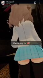 3d animated blonde_hair from_behind no_panties presenting presenting_hindquarters presenting_pussy pussy school_uniform schoolgirl sheep sheep_ears sheep_horns sheepdoll snapchat tagme thighhighs uniform upskirt vibrator vibrator_cord vibrator_in_pussy vibrator_in_thighhighs video vrchat vrchat_avatar vrchat_model zettai_ryouiki