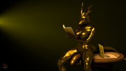 3d absurd_res book computer dickgirl dragon hi_res intersex nocturnalfuzz penis purple_eyes scalie source_filmmaker