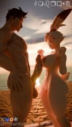 1heart6minds 2025 4_fingers 5_fingers accessory anthro areola artist_name ass balls beach big_areola big_balls big_breasts big_butt big_penis blender_(artwork) bluesky_(social_media) bluesky_logo breasts brown_hair bubble_butt buckteeth curvy_figure digital_media_(artwork) duo erection eyelashes female fingers fluffy fluffy_tail fur generation_8_pokemon genitals hair hair_accessory hair_tie hi_res huge_balls huge_cock human imminent_sex light-skinned_male light_body light_skin male male/female mammal max_(taciticooldad) muscular muscular_human muscular_male nintendo nipples nude nude_anthro nude_female nude_male orange_eyes outside patreon patreon_logo pecs penis pokemon pokemon_(species) scorbunny sea seaside short_hair short_tail smile subscribestar subscribestar_logo tail teeth text thick_thighs url voluptuous voluptuous_anthro voluptuous_female water watermark white_body white_fur white_hair wide_hipped_anthro wide_hipped_female wide_hips x_(social_media) x_logo