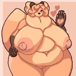 1:1 2025 anthro areola belly big_belly big_breasts big_nipples blush breasts brown_eyes brown_nose canid canine circle_eyebrows deep_navel dipstick_tail eye_contact eyebrows eyelashes female fox fur genitals gloves_(marking) hair head_tuft inner_ear_fluff looking_at_another luef mammal markings navel neck_tuft nipple_dip nipples orange_body orange_fur orange_hair overweight overweight_anthro overweight_female pink_nipples pink_vulva pussy simple_background solo tail tail_markings thick_thighs tuft vulva