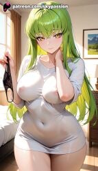 1girls 2025 ai_assisted ai_generated anime arm_support artist_name bangs bed bedroom black_panties blush bottomless breast breasts breasts breasts bust c.c. chest code_geass collarbone covered_navel covered_nipples erect_nipples explicit exposed_nipples eyebrows_visible_through_hair female green_hair hard_nipples hi_res high_quality high_resolution highres holding indoors long_hair looking_at_viewer naked_shirt navel nipple nipples nipples_outside no_bra panties panties_removed patreon patreon_username see-through shirt sitting skypassion smile solo stable_diffusion thighs uncensored_nipples underwear watermark wet wet_clothes white_shirt window yellow_eyes