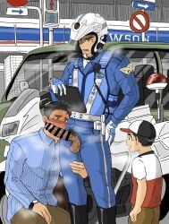 3boys angry angry_sex balls_out being_watched big_penis black_hair blowjob blue_clothing blue_eyes blush blushing_profusely boots brown_eyes cap car censor_bar censored censored_penis clipboard duo duo_focus erection father_and_son fellatio forced forced_oral forced_to_watch frown fully_clothed gay gloves hand_on_leg helmet hi_res huge_cock humiliation imokuma kneeling kneeling_oral_position lawson long_penis looking_at_another male male/male male_only mature_male motorcycle oral oral_sex original original_character outdoors penis_bigger_than_head penis_out pink_glans pointless_censoring police police_officer police_uniform pubic_hair public public_indecency public_sex punishment retracted_foreskin sex short_hair standing steam steaming_body steamy_breath steamy_penis stop_sign striped_clothing submissive submissive_male sweat sweatdrop thick_penis traffic_cop traffic_light traumatized uncircumcised uncut unprofessional_behavior unzipped unzipped_pants vehicle veiny_penis wristwatch yaoi