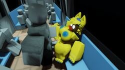 3d canine clothed_male female furry furry_female male male/female nekomaniaa noob nude_female public_sex roblox roblox_avatar robloxian self_upload tagme train wolf yellow_fur