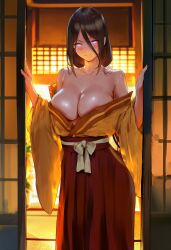 1girls ai_generated arms_at_sides artist_name bare_chest bare_legs bare_shoulders bare_thighs before_sex belt bending_over bent_over big_breasts blush boruto:_naruto_next_generations breasts brown_hair busty clothed_female clothing curvaceous female female_only front_view huge_breasts hyuuga_hanabi kimono legs_together long_hair looking_at_viewer low-tied_long_hair low_ponytail miniskirt mokimoki naruto naruto_(series) no_bra no_bra_under_clothes nose_blush obi open_clothes open_kimono oppai pink_lips pinup pupilless_eyes revealing_clothes ribbon sash skimpy skimpy_clothes skindentation skirt sliding_doors smooth_skin solo solo_focus standing teasing text thick_thighs thighs upper_body very_long_hair violet_eyes voluptuous wide_hips wide_sleeves yukata