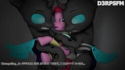 2025 3d changeling_(mlp) cub cum_inside d3rpsfm dialogue female female_cub filly foal foalcon looking_at_another my_little_pony older_feral pacific_glow_(mlp) sex smiling source_filmmaker tagme video young