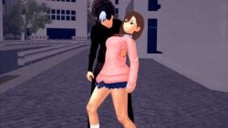 3d 3d_(artwork) 3d_animation animated ayase_momo black_hair blue_skirt bra_removed breast_grab breasts brown_eyes brown_hair choker cleavage dandadan dialogue emotionless emotionless_female erect_nipples female femsub fondling_breast grabbing_breast gyaru gyaru_gal huge_breasts human_sex_toy imminent_rape indifference indifferent lifted_shirt male maledom miniskirt misogyny molestation molestation_in_public molester molesting noxir oblivious original pleated_skirt ribbon sex_doll sexism shirt_lift shirt_lifted_by_another short_hair skirt speech_bubble sweater taunting text time_stop tomboy unaware white_hair
