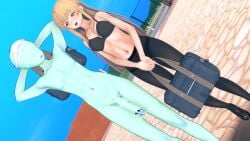 1boy 1girls 3d 3d_(artwork) 3d_comic absurd_res absurdres altered_common_sense black_bra blonde_hair breasts censored censored_penis change_in_common_sense character_request cleavage comic_page common_sense_change copyright_request erection female femsub glowing_eyes happy_trance humiliation hypnosis hypnotized hypnotized_female imminent_rape implied_kiss koikatsu large_breasts large_tits leggings lingerie long_hair male maledom mind_control navel no_shirt no_skirt oblivious oblivious_to_hypnosis orange_eyes panties_on_head pantyhose penis qlivia textless unaware unaware_hypnosis unbothered walking