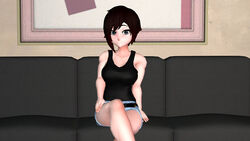 3d couch female looking_at_viewer ruby_rose rwby