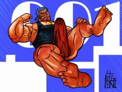 1boy armpit armpits ass balls balls_outline balls_peek balls_under_clothes ballsack bara bara_ass beard beard_stubble big_muscles big_pecs big_pectorals big_penis blue_clothing blue_hair blue_tank_top bodybuilder buff buff_male bulge chest_markings chest_tattoo clothed clothed_male clothes clothing daddy detailed_bulge dilf erect_penis erection erection_under_clothes erection_under_clothing eyebrow_cut facial_hair facial_scar fantastic_boyfriends:_legends_of_midearth flexing flexing_arm flexing_bicep full_body fundoshi gay hair hairless_armpits holding_knee housamo hunk japanese_clothes japanese_clothing jormungand_(fantastic_boyfriends) jormungandr_(tokyo_afterschool_summoners) large_pecs large_pectorals lying lying_on_back male male_focus male_only male_underwear masculine_male mature mature_male moustache muscles muscular muscular_arms muscular_chest muscular_legs muscular_male muscular_thighs mustache_stubble nipple_outline nipples_covered noctus-windseeker open_legs open_mouth pecs pectorals penis penis_outline penis_under_clothes ponytail red_fundoshi red_male_underwear red_underwear scar scar_across_eye scar_on_face short_hair sidepec smile smiling smiling_at_viewer solo solo_male spread_legs spreading_legs strong_male strongman_waist stubble tank_top tanned tanned_body tanned_male tanned_skin thick_eyebrows thick_legs thick_thighs thighs tied_hair tokyo_afterschool_summoners tokyo_houkago_summoners tongue tongue_out underwear wink winking winking_at_viewer yaoi