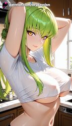 1girls 2025 ai_assisted ai_generated anime artist_name bangs big_breasts big_chest breast breasts bust busty c.c. chest code_geass covered_nipples explicit eyebrows_visible_through_hair female green_hair hi_res high_quality high_resolution highres indoors large_breasts locker long_hair looking_at_viewer navel no_bra patreon patreon_username see-through shirt skypassion smile solo stable_diffusion underboob upper_body watermark wet white_shirt window yellow_eyes