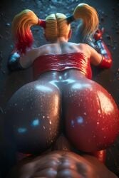1boy ai_assisted ai_generated animated anus ass ass_focus blonde_hair blue_eyes blue_hair bodysuit bottomless breasts breasts_apart breasts_squeezed_together cleavage closed_mouth collarbone cowboy_shot dc dc_comics erection eyelashes eyeshadow female from_above from_behind full-length_zipper gradient_hair harley_quinn huge_ass indoors jacket jumpsuit large_breasts lips lipstick looking_at_viewer looking_back looking_up makeup male mascara multicolored_hair no_bra no_sound open_clothes pale_skin parted_lips penis pov pussy red_hair red_lips sex sex_from_behind shiny shiny_skin shirt short_sleeves solo solo_focus straight sweat tagme top twintails two-tone_hair uncensored unzipped unzipping vaginal_penetration veins veiny_penis video xm9