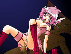 00s 1boy animal_ears arm_garter blush breasts cat_ears censored choker clothed_female_nude_male clothing female ichigo_momomiya leg_garter magical_girl matching_hair/eyes mew_ichigo momomiya_ichigo mosaic_censoring nipples no_panties nude open_mouth penis pink_eyes pink_hair pussy pussy_juice reverse_cowgirl_position sex straddling tattoo tokyo_mew_mew torn_clothes vaginal_penetration