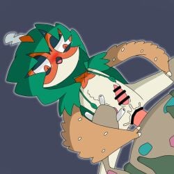 2boys anal_sex anal_sex decidueye full_color garbodor gay generation_7_pokemon kaaku owl pokemon pokemon_(species) questionable_consent tagme