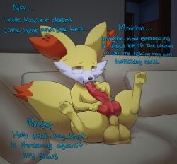 3_toes absurd_res animal_genitalia animal_penis autofellatio balls big_knot big_penis big_tail bodily_fluids canine_genitalia canine_penis door doorway dripping english_text erection feet fennekin feral furniture generation_6_pokemon genital_fluids genitals hand_on_knot hand_on_penis hi_res imminent_orgasm knot living_room lolpiss looking_up male masturbation nintendo oral oral_masturbation paws penile penile_masturbation penis pokemon pokemon_(species) precum raised_paw saggy_balls saliva saliva_drip saliva_on_penis small_but_hung sofa solo spread_legs spreading tail text thick_thighs three-quarter_view toes tongue_on_penis vein