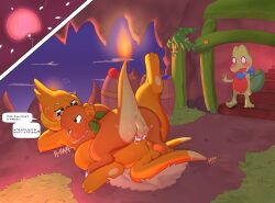 absurd_res anus backsack balls ballsack bodily_fluids buizel caught charmander cheat cum cum_in_vagina cum_inside duo female feral from_front_position gay_to_straight generation_1_pokemon generation_3_pokemon generation_4_pokemon genital_fluids genitals half-erect headpat hi_res hug impregnation larger_female lizard looking_pleasured lying male male/female missionary_position mustelid nintendo o_o on_back orientation_play penetration penis pokemon pokemon_(species) pokemon_mystery_dungeon pussy raised_leg reptile scalie sex sharpedo_bluff size_difference smaller_male spike_chunsoft spread_legs spreading sweat sweatdrop tapering_penis text thewizardstick treecko vaginal_penetration voyeur