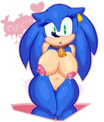 <3_eyes alpha_channel anthro bell_collar big_breasts breasts collar cowbell dialogue ear_tag eulipotyphlan eyelashes female green_eyes hands_behind_back heart hedgehog knees_together lactating looking_at_viewer mammal navel nude open_mouth pussy rule_63 simple_background solo sonic_(series) sonic_the_hedgehog sonique_the_hedgehog sound_effects standing thanu thick_thighs transparent_background