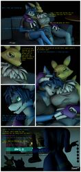 3d absurd_res anal_beads anthro anthro_on_anthro ass blue_fur breasts canid canine closed_eyes clothed clothing comic crossover crux dialogue digimon digimon_(species) dildo duo english_text female fur hi_res hug inside krystal mammal nintendo pink_fur renamon sex_toy star_fox text thesp97 video_games yellow_fur yuri