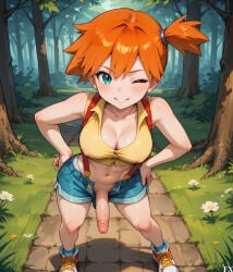 1futa ai_generated big_ass big_breasts big_dick dick dickgirl erection feet futa futa_only futanari hi_res highres misty_(pokemon) naked nude perineum pokemon pokemon_(species) showing_off striptease teasing thick_ass thick_thighs