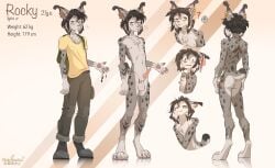 2026 4_toes 5_fingers absurd_res amber_eyes animal_genitalia animal_penis balls black_hair bottomwear butt cheek_tuft clothed clothing digital_media_(artwork) digitigrade ear_piercing ear_ring ear_tuft erection expressions facial_tuft feet felid feline feline_genitalia feline_penis fingers footwear front_view fully_clothed fur genital_piercing genitals grey_body grey_fur hair hi_res looking_at_viewer lynx male mammal markings model_sheet nipples nude panties pants penile_spines penis piercing rear_view ring_piercing rocky_(xleb0rezka) saggy_balls scar scrotum_piercing sheath shirt shoes short_tail solo spots spotted_body spotted_fur standing t-shirt tail toes topwear tuft underwear whiskers xleb0rezka