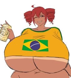 drill_hair female girl kasane_teto momiji_(artist) red_hair redhead tagme tan_body tan_lines tan_skin tanline tanlines twintails vocaloid