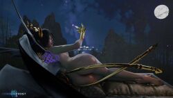 3d 3d_render bamboo_forest bare_ass barefeet barefoot big_ass big_breasts big_butt black_hair blue_eyes breasts city_background cleavage curvaceous curvy curvy_female curvy_figure demon demon_girl demon_horns demon_lord demon_wings digimon digimon_(creature) digimon_story digimon_story:_time_stranger digiphilia eye_shadow facial_mark fallen_angel fat_butt female forehead_tattoo hair_comb hair_ornament hair_pin horns hourglass_figure huge_breasts large_breasts laying_down laying_on_side light-skinned_female lilithmon loose_hair makeup mature mature_female monster_girl moon moonlight multi_wing obsidian_frost parted_bangs pillows pointy_ears purple_eyeshadow purple_lips purple_lipstick seven_great_demon_lords sharp_toenails short_hair shrine single_hair_bun slim_waist solo solo_female solo_focus tagme tattoo temple tendrils thick_ass thick_thighs throne throne_room tied_hair uncensored voluptuous voluptuous_female wide_hips wings