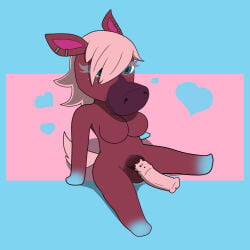 1:1 animal_crossing animal_genitalia animal_penis anthro breasts equid equine equine_genitalia equine_penis genitals gynomorph gynomorph_anthro hi_res horse intersex intersex_anthro kamikiller mammal nintendo nude nude_gynomorph penis reneigh_(animal_crossing) solo