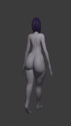 3d big_areola big_ass big_belly big_breasts big_butt big_nipples big_thighs blender elriud nude nude_female raven_(dc) tagme video walking