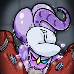 1boy 1girls alien ass ben_10 big_ass cartoon_network erection fellatio female male oral oral_sex penis purple_skin subdora tagme_(artist)
