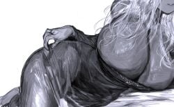 1girls artist_request big_breasts busty cleavage curves curvy dark-skinned_female dark_skin elden_ring elden_ring_nightreign female female_only fromsoftware huge_breasts large_breasts milf recluse_(nightreign) revealing_clothes white_hair witch witch_hat