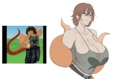 1girls big_breasts black_eyes brown_hair clothing jeans reference_image roblox roblox_avatar robloxian sharkgirlslover tagme tank_top