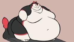 1boy animated anthro ass belly big_moobs black_fur breasts fat furry gritzoz hips large_ass large_breasts large_moobs male male_focus male_only moobs nude nude_male obese obese_male stomach tail thick_tail thick_thighs thighs treadmill waddling wide_hips