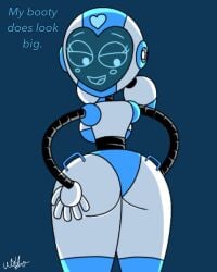 1girls ass big_ass blue_background breasts curvy curvy_female curvy_figure dark_blue_background emowubbo female female_only hips jpg montatora-501 original_character robot robot_girl thick_thighs thighs wide_hips