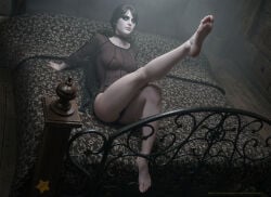 1girls ai_generated ass bed bedroom black_hair breasts cd_projekt_red choker deviantstar12 feet female goth goth_girl gothic iris_von_everec legs_up light-skinned_female light_skin looking_at_viewer mascara nightie nipples pale-skinned_female pale_skin running_mascara runny_makeup solo solo_female the_witcher_(series) the_witcher_3:_hearts_of_stone the_witcher_3:_wild_hunt thong transparent_clothing