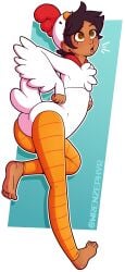 barefoot black_hair bubble_ass bubble_butt chicken chicken_girl chicken_pose costume dark_skin disney female_only femsub humiliation hypnosis hypnotized luz_noceda short_hair solo spiral_eyes symbol_in_eyes the_owl_house wrenzephyr2