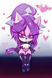 absurd_res eyeshadow female_focus female_only hair_ornament hedgehog latex_gloves latex_suit long_boots long_gloves long_hair long_lashes looking_at_viewer mobian_(species) net_clothes pasties pink_eyes pink_fur purple_hair shuur1n_nsfw simple_background sitting small_breasts smiling_at_viewer sonic_original_character squinted_eyes star_the_spineless_hedgehog viewed_from_above