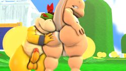 3d 3d_(artwork) bara big_penis bowser_jr. charmander chubby cub erection gay grabbing_ass homieyoshi male male/male mario_(series) mario_bros nintendo pokemon super_mario_bros.