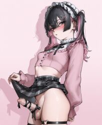 1boy 1femboy 2026 ai_generated alternate_version_available balls blush crossdressing erect_penis erection femboy feminine_male foreskin girly grey_owl grey_skirt jirai_kei legwear lifting_own_skirt lifting_skirt looking_at_viewer maid maid_headdress maid_outfit no_panties original original_character penis ribbon ribbon_on_penis simple_background skirt skirt_lift skirt_lifted skirt_lifted_by_self skirt_up solo standing stockings testicles thigh_strap thighs trap twintails uncut