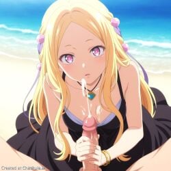 1boy 1boy1girl 1girls ai_generated bracelet breasts cum dawn dawn_(jeremy_bernal) dawn_(pokemon) dawn_(pokemon_dp) dawn_(pokemon_platinum) dawn_(tdi) dawn_bellwether dawn_of_the_new_world dawn_of_war dawnlux day dress ejaculation erection handjob jewelry lips looking_at_viewer male ocean outdoors parted_lips penis pov projectile_cum roux_louka rouxls_kaard straight veins water