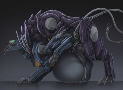 abdominal_bulge all_fours balls bite blade_wolf bodily_fluids canid canine creepy_gun cum cum_inside cumflated_belly duo feral from_behind_position genital_fluids genitals hi_res humanoid_genitalia humanoid_genitalia_on_feral humanoid_penis humanoid_penis_on_feral hybrid_genitalia hybrid_penis imminent_sex inflation konami machine male male/male mammal medial_ring medial_ringed_humanoid_penis medial_ringed_hybrid_penis metal_gear metal_gear_rising:_revengeance mounting open_mouth penis platinumgames precum quadruped robot saliva sex tongue tongue_out