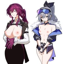 2026 2d 2d_(artwork) 2girls distr honkai:_star_rail honkai_(series) kafka_(honkai:_star_rail) ninra silver_wolf_(honkai:_star_rail)