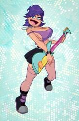 1girls breasts cartoon_network hi_hi_puffy_amiyumi jumpdriiver looking_at_viewer smiling solo yumi yumi_yoshimura