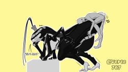 16:9 animal_humanoid anon antennae_(anatomy) arthropod arthropod_humanoid big_breasts big_eyes big_tights black_body blattodean bored bored_sex breasts cockroach cockroach_humanoid duo excited feet female from_behind_position genitals hair hi_res human humanoid insect insect_humanoid larger_female male male/female mammal multi_limb penis perching_position plap plap_(sound) pound roya_roach serious sex shark_teeth sharp_teeth size_difference smaller_male teeth verelo versus_(manga) widescreen