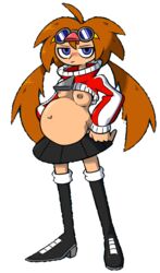 1girls altered bare_breasts belly black_legwear boots bored breasts dr_robotnik edit edited female jacket legwear long_hair navel nipples ponytails pregnant rule_63 shirt_lift shirt_up skirt solo sonic_(series) stealth_brock stern_expression