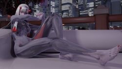3d breasts female lapis_lazuli002 nude overwatch robot_girl shion_(overwatch) white_hair