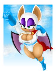 1girls bat bat_ears bat_girl bat_wings big_boobs big_breasts boobs boots breasts cosplay crossover crossover_cosplay dc dc_comics female_only fit fit_female flying gloves justice_league leotard lipstick maijin-kakarroto power_girl_(cosplay) rouge_the_bat sega solo_female solo_focus sonic_(series) sonic_the_hedgehog_(series) tagme thick_thighs thighs tits